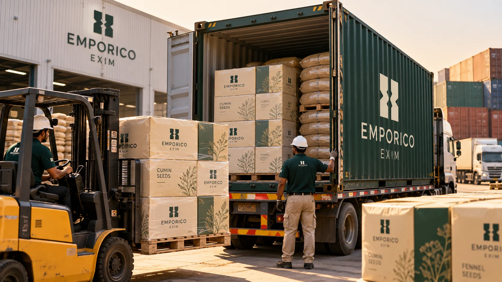Premium whole export spices in wooden crate